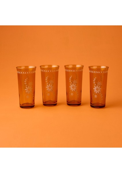 Nazenin 4'lü Meşrubat Bardağı Seti - Amber - 290 ml fiyatları