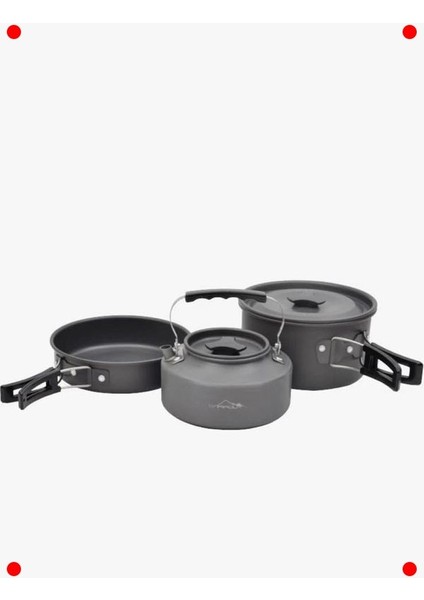 3'lü Hafif Kamp Tencere Seti - Çok Boyutlu