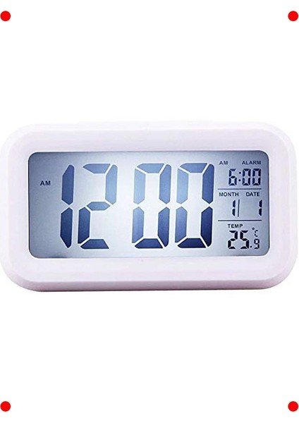 Dekoratif Dijital Masa Saati Alarmlı Beyaz fırsatları