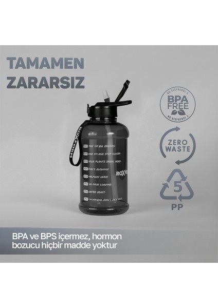 Suluk Matara 2200 Ml, Premium Pp Malzeme, Sağlıklı Bpa & Bps Içermez, Kılıflı, Çift Kapaklı, Koku Yapmaz, Sızdırmaz ve Dayanıklı, Bordo Kılıf, Siyah