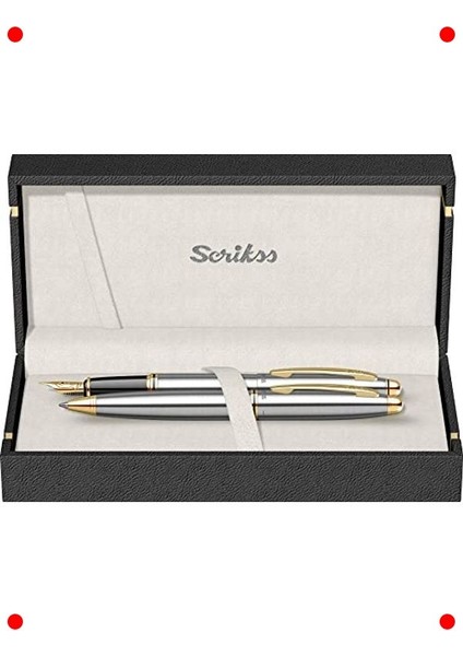 Krom Altın Detaylı Dolma & Tükenmez Kalem Seti fiyatları