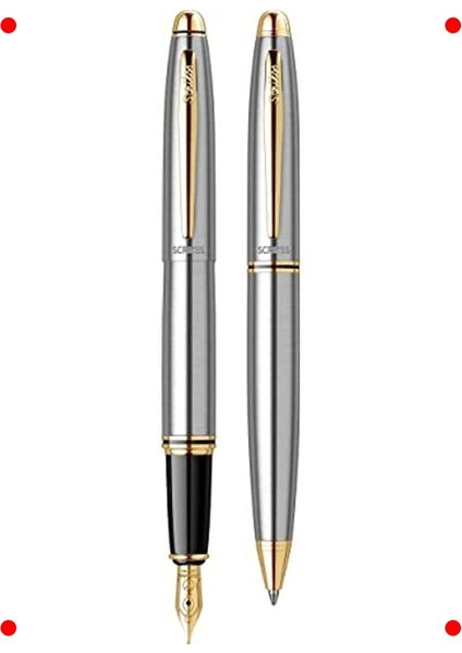 Krom Altın Detaylı Dolma & Tükenmez Kalem Seti indirimleri