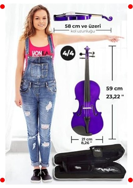 Mor Tam Boy Keman Başlangıç Seti (4/4) indirimleri