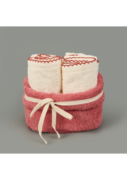 Soft Lina 4'lü Havlu Seti - Ekru / Gülkurusu - 30X40 cm fiyatları