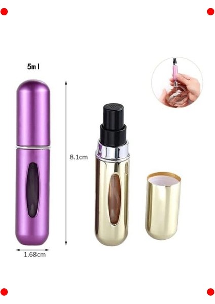 5'li Doldurulabilir Mini Cep Parfüm Atomizer Şişe modelleri