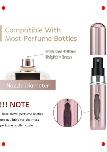 5'li Doldurulabilir Mini Cep Parfüm Atomizer Şişe indirimleri