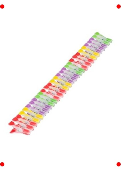 Lale Desenli Şeffaf Silikon Mandal Seti - 30 Adet