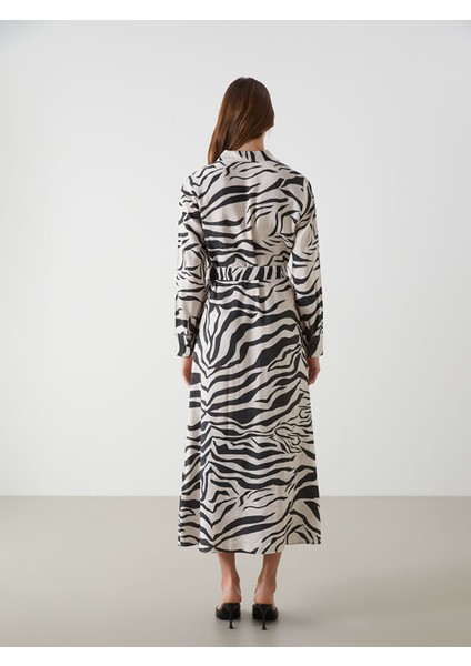 Yeni Sezon Zebra Desenli Kadın Gömlek Elbise fırsatları