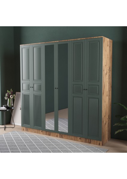 Nil 6 Kapaklı Eko Gardırop - Mdf Kapak