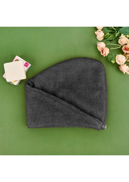 Mikrofiber Saç Havlusu - Antrasit - 57X27 cm