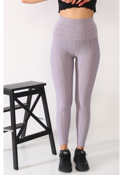 Petekli Tayt Ekstra Yüksek Bel Pamuklu