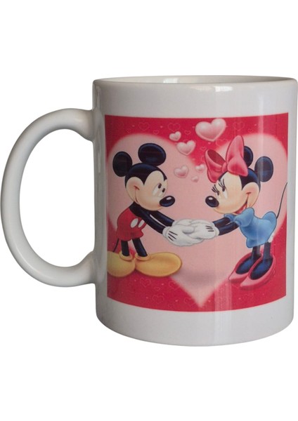 Kişiye Özel Mickey & Minnie Baskılı Kupa Bardak fırsatları