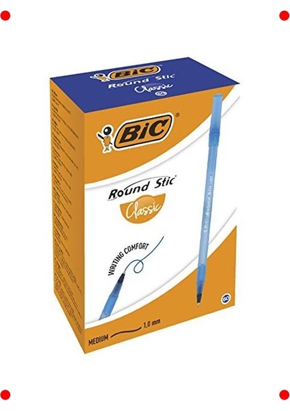 Yuvarlak Gövdeli Mavi Tükenmez Kalem 60'lı