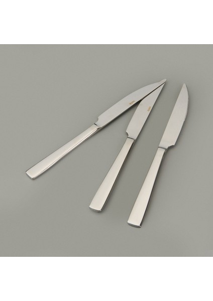Deniz Sade 12 Parça Steak Çatal Bıçak Takımı - Gümüş modelleri