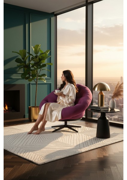 360 Derece Döner Mekanizmalı Modern Berjer Tekli Koltuk | Dinlenme Koltuğu | Şık Tasarım ve Üstün Konfor