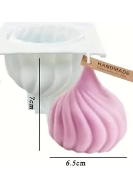 Geometrik Spiral Model Mum Kalıbı Silikon Kalıp Figür Epoksi Reçine Taş Tozu Kalıbı