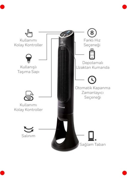 Akıllı Kule Tipi Vantilatör 8 Hız Ayarlı indirimleri