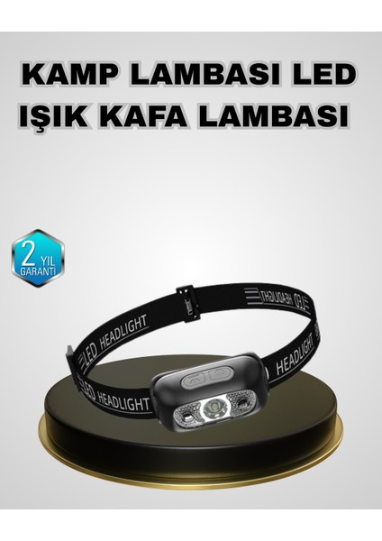 Nrzsnt Ipx5 Su Geçirmez Şarjlı LED Kafa Feneri | Hareket Sensörlü, Ayarlanabilir 60° Far