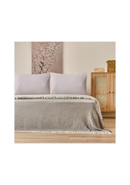 Soft Hevin Çift Kişilik Yatak Örtüsü - Antrasit - 220X240 cm