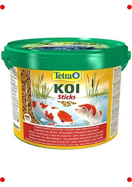 Koi Balık Yemi Stick, Büyük Boy, 10 Litre