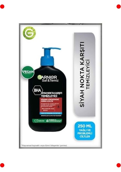 Kömürlü Siyah Nokta Karşıtı Jel Yüz Yıkama (Vegan) 250ML modelleri