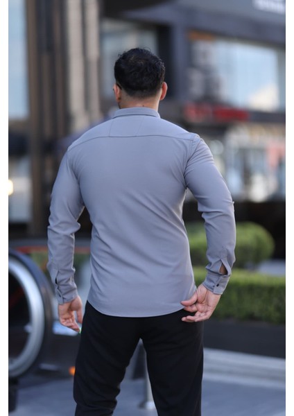 Slim Fit Uzun Kollu Klasik Yaka Düğmeli Gömlek - Şık & Günlük Kombin fiyatları