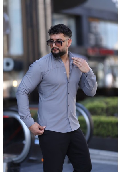 Slim Fit Uzun Kollu Klasik Yaka Düğmeli Gömlek - Şık & Günlük Kombin modelleri