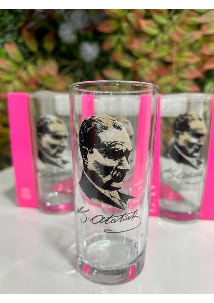 Atatürk Motifli 6'lı Rakı Bardağı