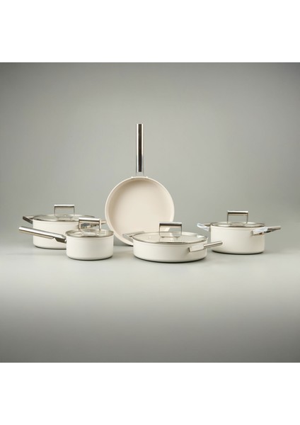 Monza 9 Parça Tencere Seti - Krem