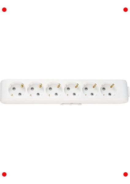 6'lı Topraklı Klemensli Grup Priz, Beyaz fiyatları