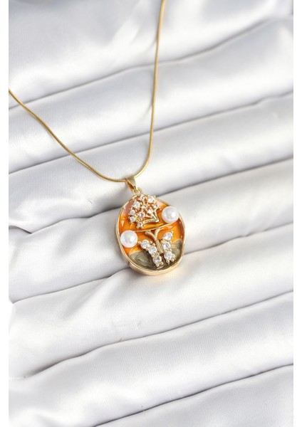 316L Çelik Zincir Kelebek Model Sanatsal Portre Kadın Kolye