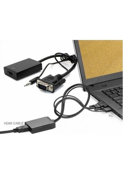VGA To HDMI Dönüştürücü Çevirici Kablo Adaptör Görüntü Ses Destekli modelleri