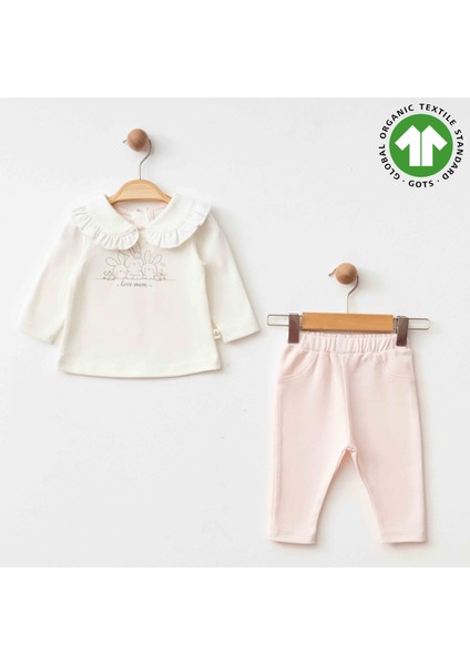 Love Mom Organik 2'li Kız Bebek Takımı