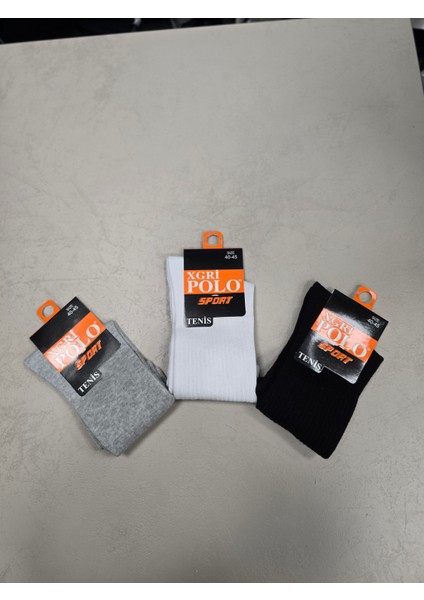 3’lü Unisex Tenis Çorabı Seti (41–45) – Siyah/beyaz/gri – 1. Sınıf Kalite Spor Çorap fiyatları