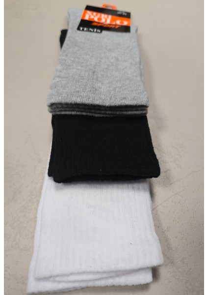 3’lü Unisex Tenis Çorabı Seti (41–45) – Siyah/beyaz/gri – 1. Sınıf Kalite Spor Çorap modelleri