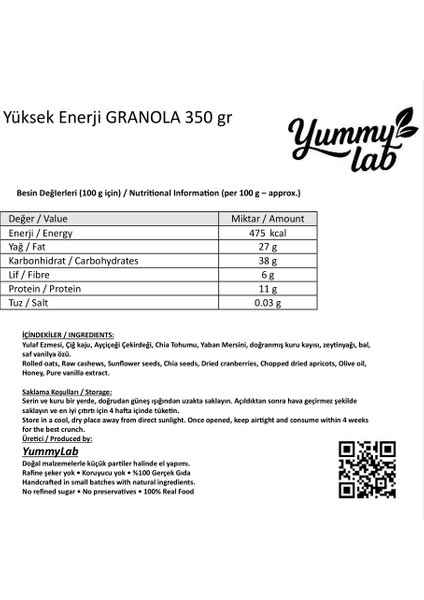 Yüksek Enerjili Granola 350 Gr, High Energy Granola modelleri