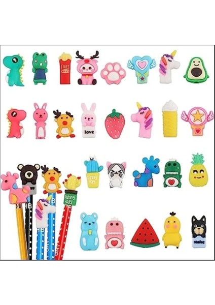 ( 25 Adet ) Figürlü Kalem Başlığı Kalem Süsü Renkli Başlıklar fiyatları