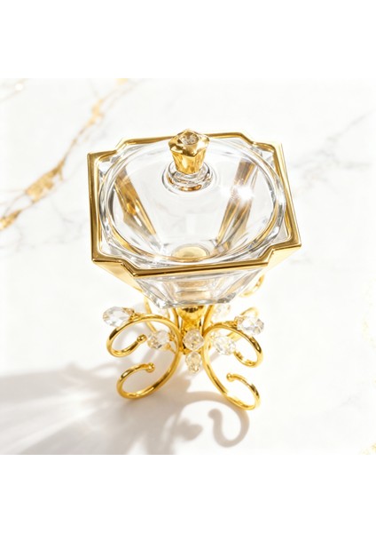 Lüks Altın Ayaklı Kristal Cam Sunumluk modelleri