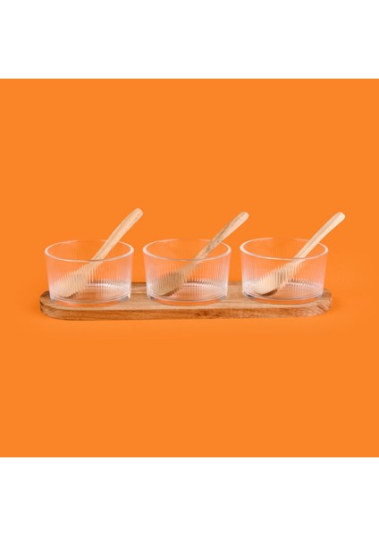 7 Parça Cam Sosluk - Şeffaf / Açık Kahverengi