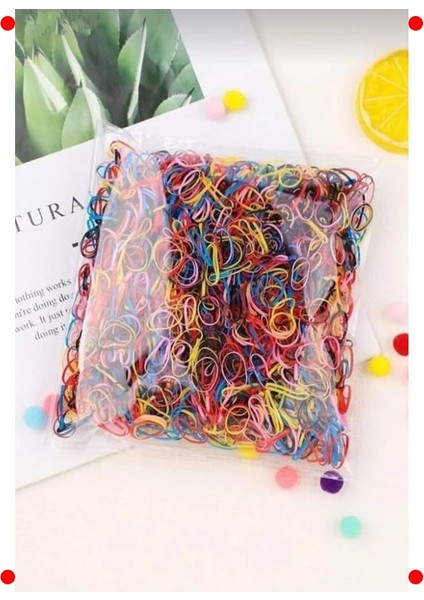 1000 Adet Renkli Saç Örgü Lastiği Toka Seti