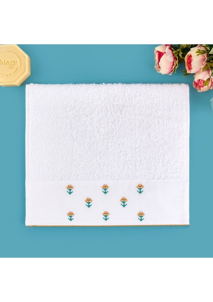 Soft Urban Delight Braga El Havlusu - Ekru / Hardal - 30X50 cm