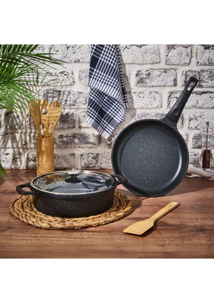 Montana 3 Parça Tava Seti - Antrasit - 26 cm