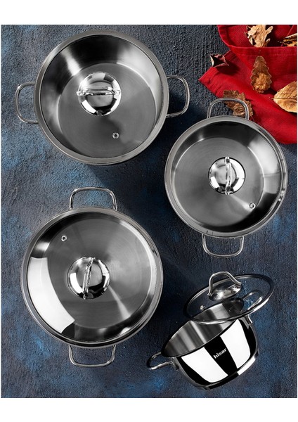 Teos 8 Parça Çelik Tencere Seti - Inox modelleri