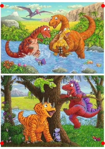 Dinozorlar Temalı Çocuk Puzzle Seti, 2X24 Parça fiyatları