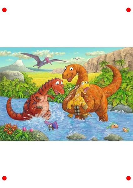 Dinozorlar Temalı Çocuk Puzzle Seti, 2X24 Parça modelleri