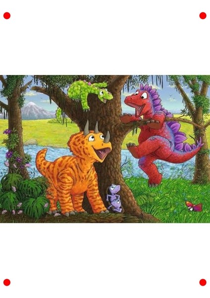 Dinozorlar Temalı Çocuk Puzzle Seti, 2X24 Parça fırsatları