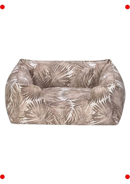 Açık Kahve-Beyaz Evcil Hayvan Yatağı - S Boy 50X60 cm