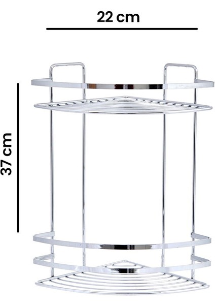 2 Katlı Lamalı Duş Rafı - Gri fiyatları