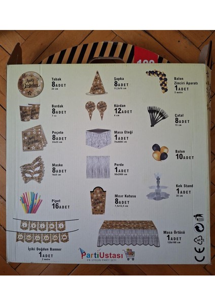 100 Parça Gold Konsept Doğum Günü Süsü fiyatları