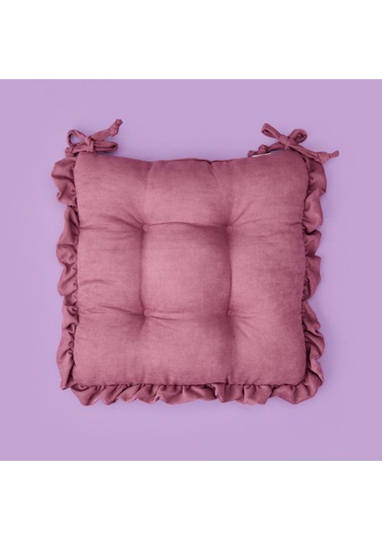 Soft Nora Sandalye Minderi - Gülkurusu - 40X40 cm